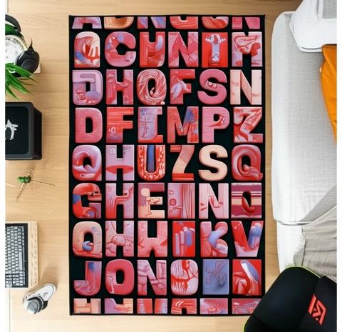 Alphabet Coral Rug