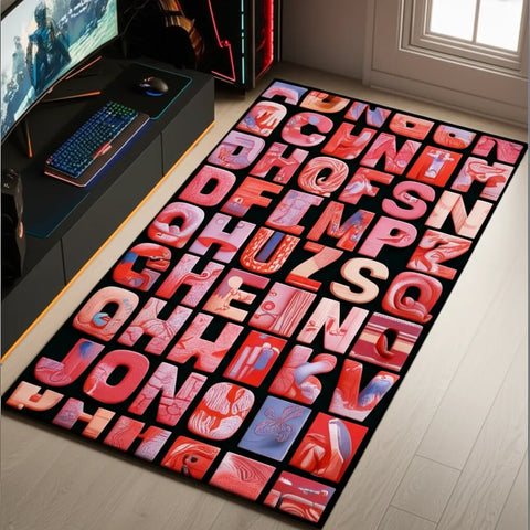 Alphabet Coral Rug