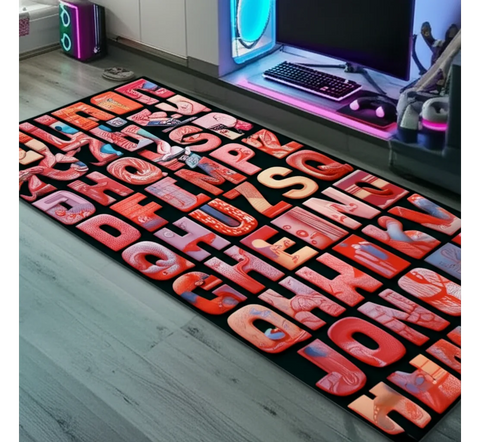 Alphabet Coral Rug