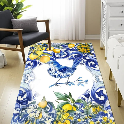 Lemons and Bluebird Rug