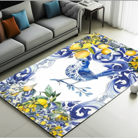 Lemons and Bluebird Rug