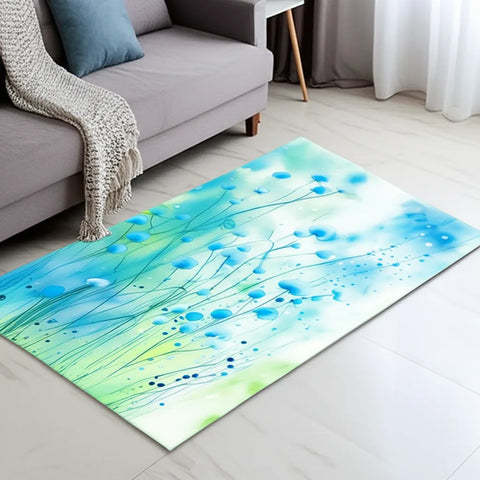 Aqua Floral Rug
