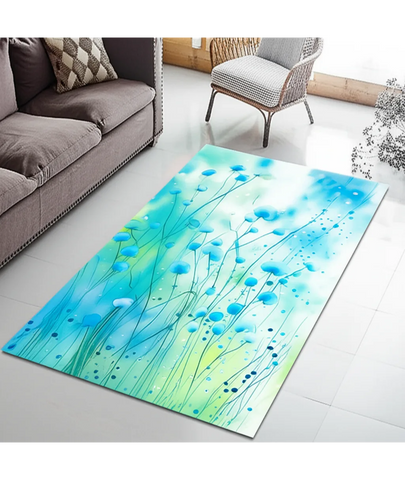 Aqua Floral Rug