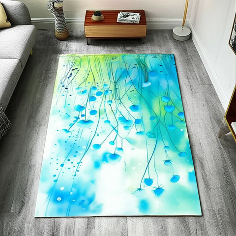 Aqua Floral Rug