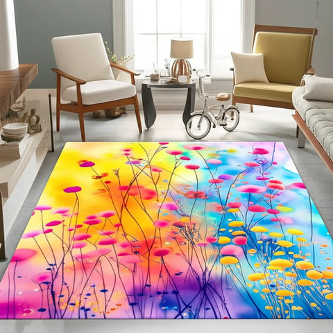 Watercolor Floral Rug
