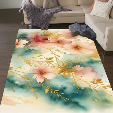 Floral Watercolor Rug