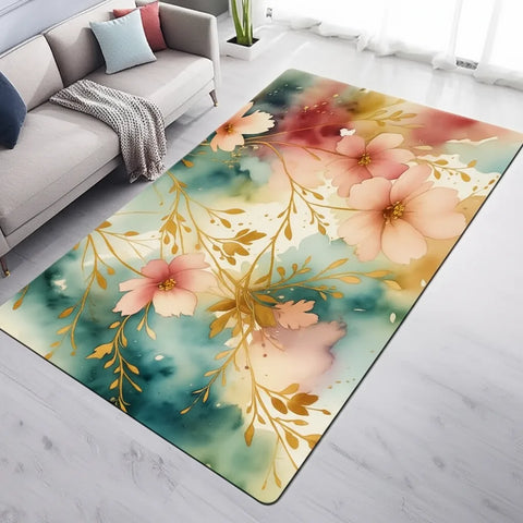 Floral Watercolor Rug