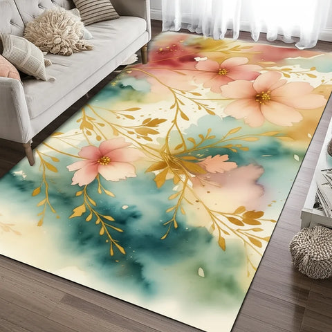 Floral Watercolor Rug