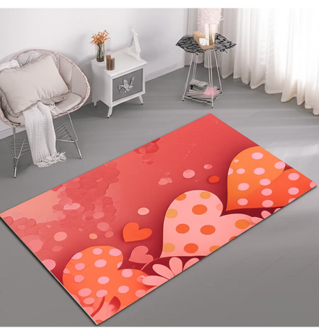 Polka Hearts Pattern Rug