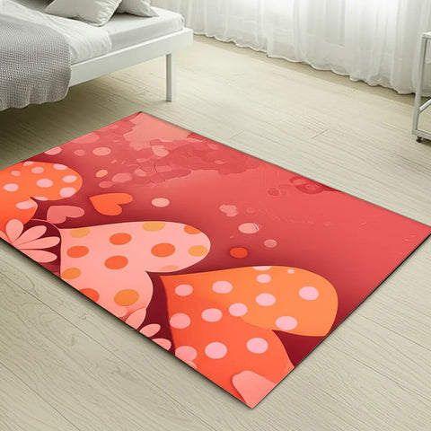Polka Hearts Pattern Rug