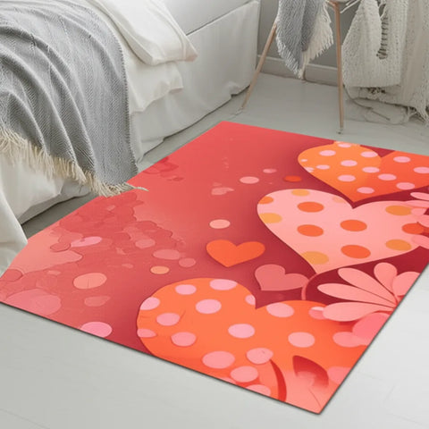 Polka Hearts Pattern Rug