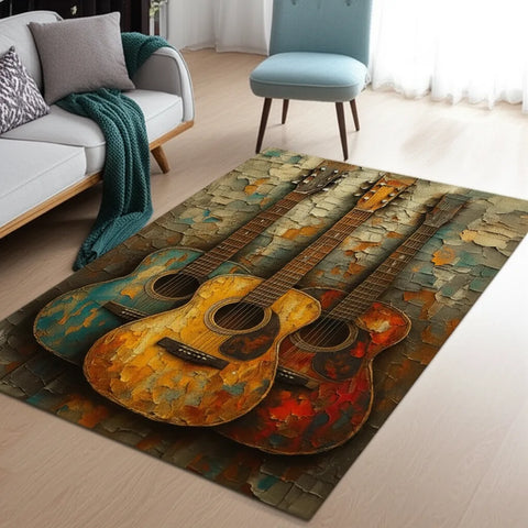 Rustic Guitar Trio Rug