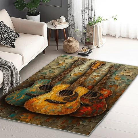 Rustic Guitar Trio Rug