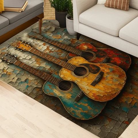 Rustic Guitar Trio Rug
