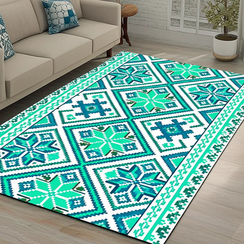 Teal Diamond Rug