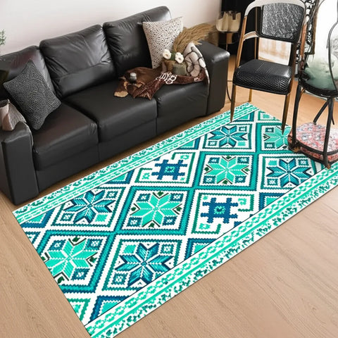 Teal Diamond Rug