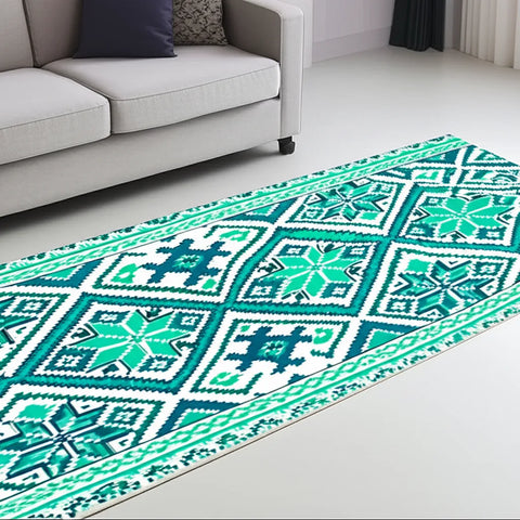Teal Diamond Rug