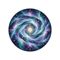 Aurora Halo Round Rug on a clean white background