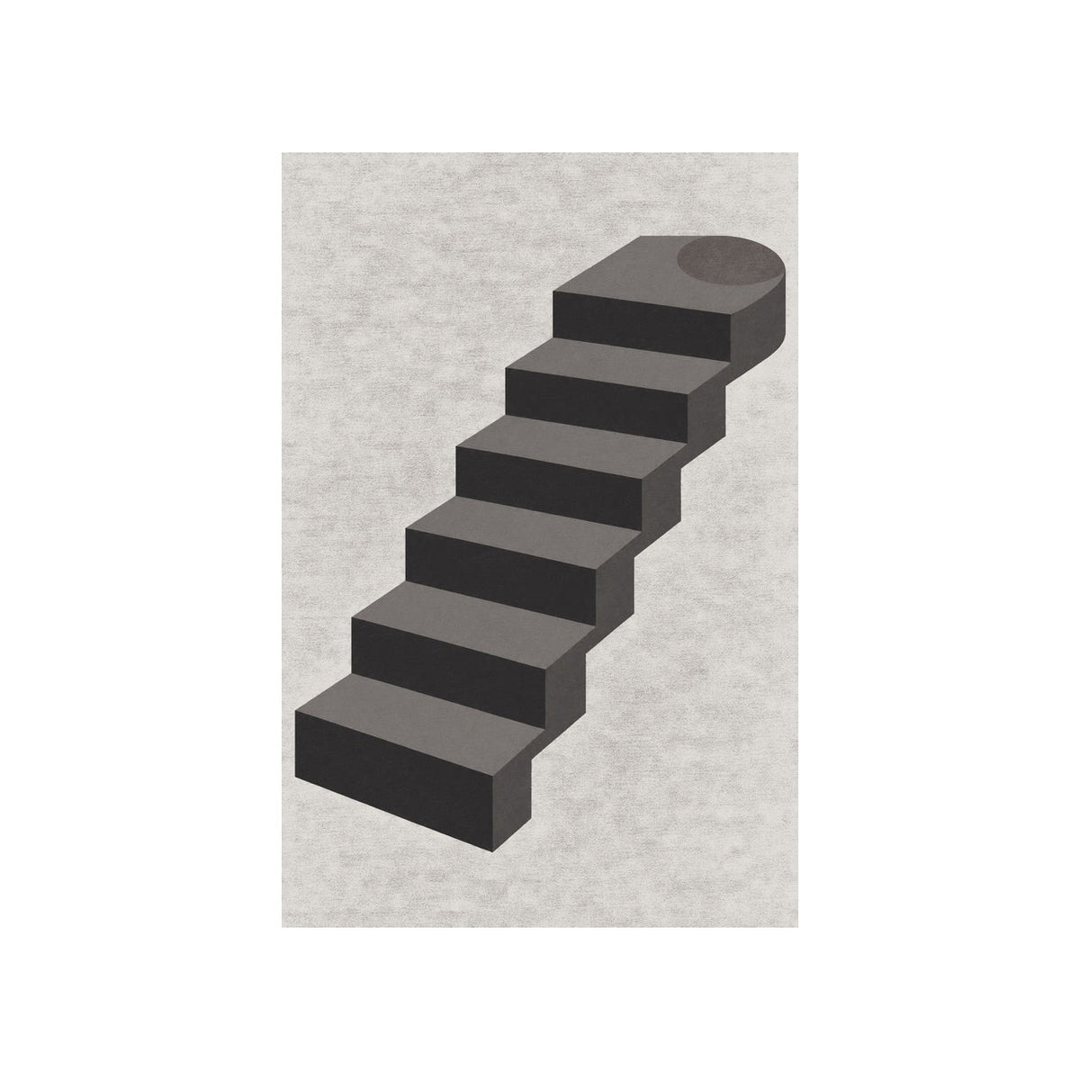 Kartela Stairway washable modern staircase area rug in Charcoal, flat product view on a white background