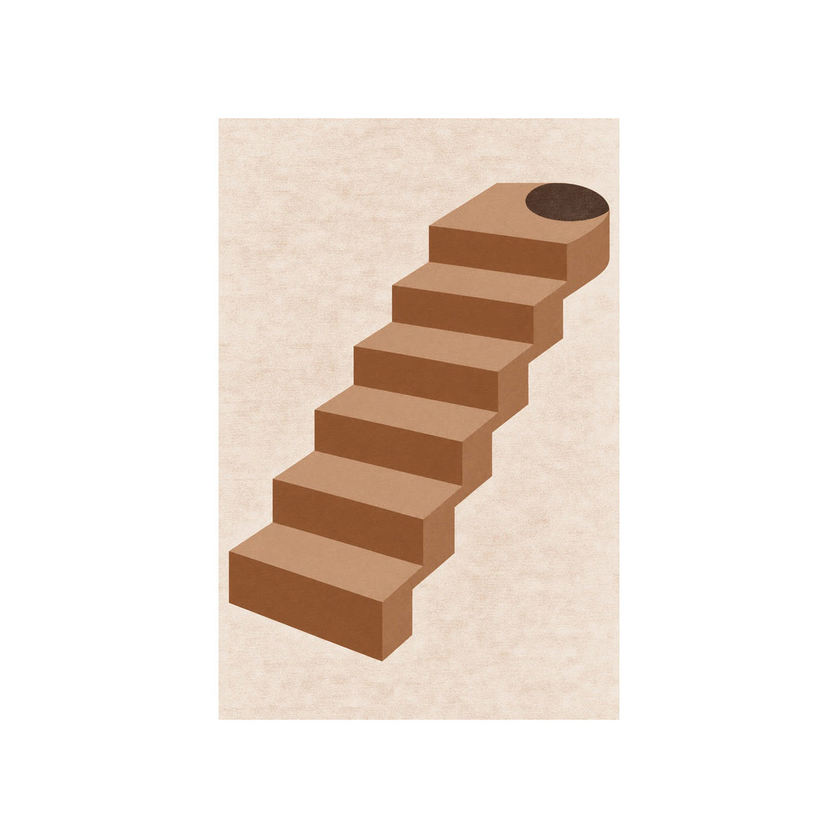 Kartela Stairway washable modern staircase area rug in Copper, flat product view on a white background