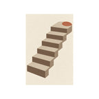 Kartela Stairway washable modern staircase area rug in Beige, flat product view on a white background