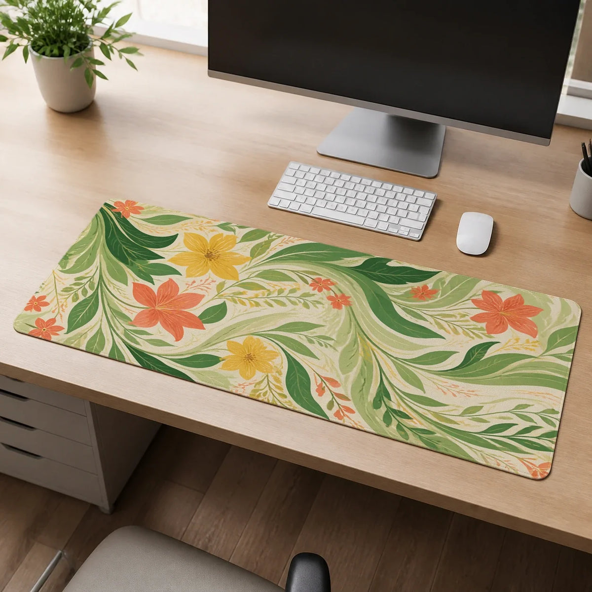 Botanical Flow Chloris deskmat mockup view 3