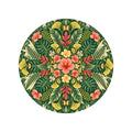 Botanical Sunburst Round Rug on a clean white background
