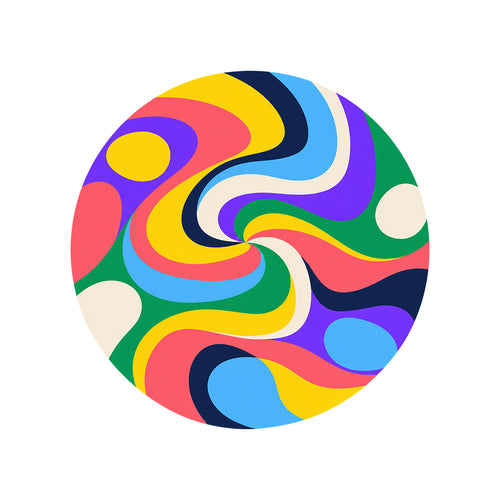 Candy Wave Round Rug on a clean white background