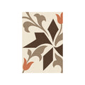 Kartela Tile Rhythm washable tulip motif area rug in Beige, flat product view on a white background