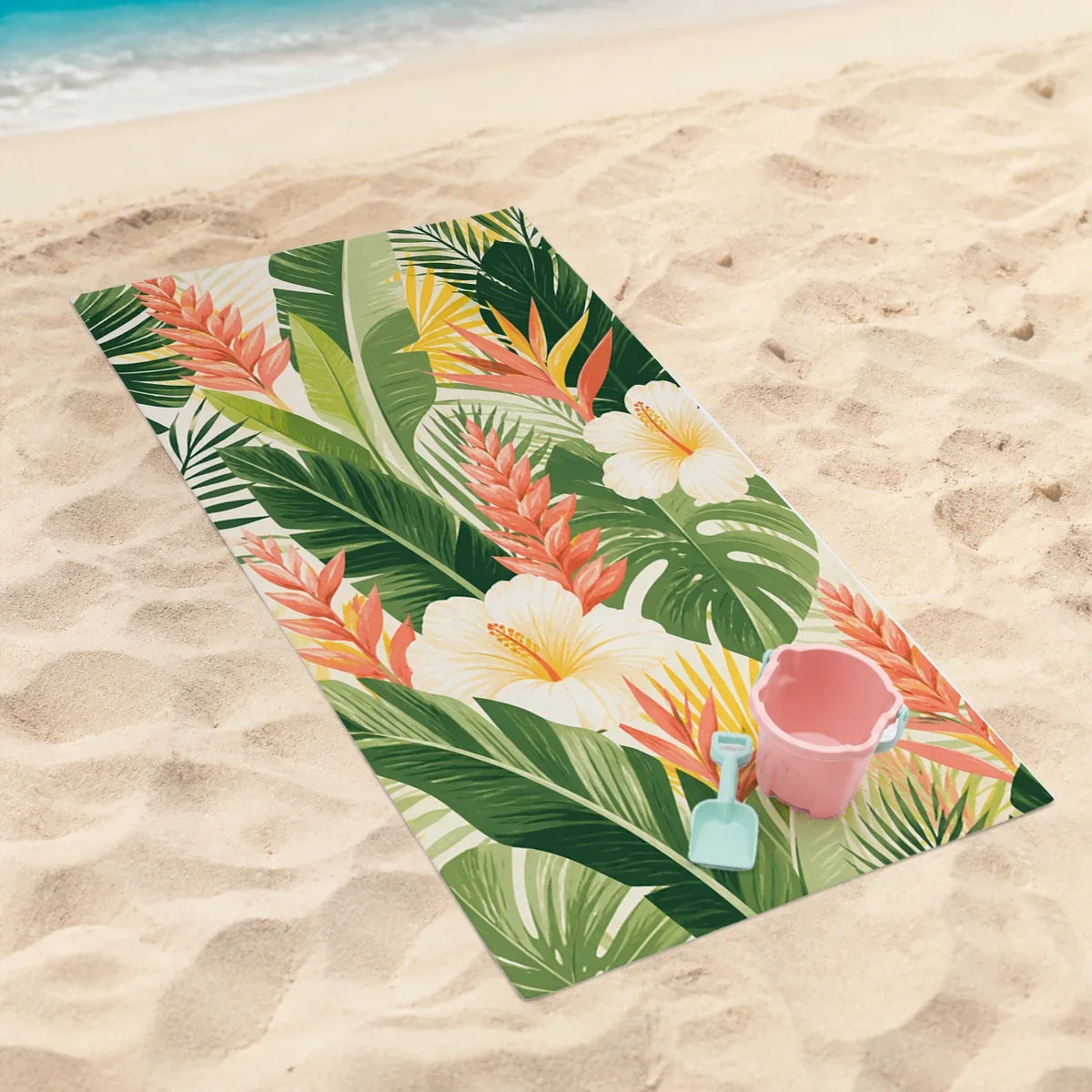 Coastal Canopy Chloris beach towel mockup view 4