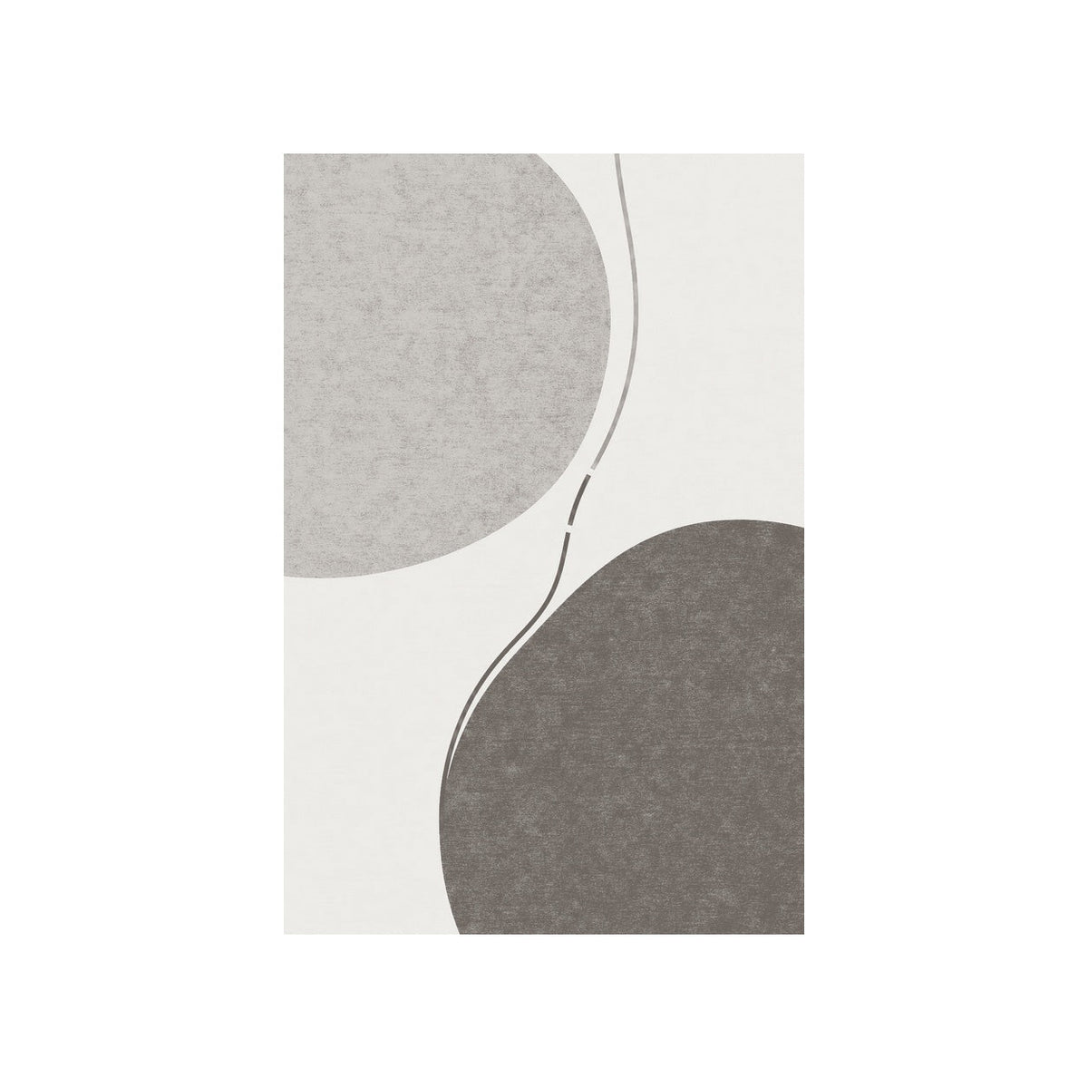 Kartela Balance washable abstract modern area rug in Light Gray, flat product view on a white background