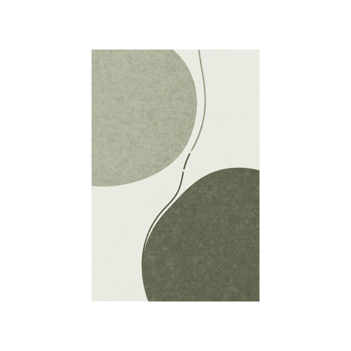Kartela Balance washable abstract modern area rug in Sage Green, flat product view on a white background