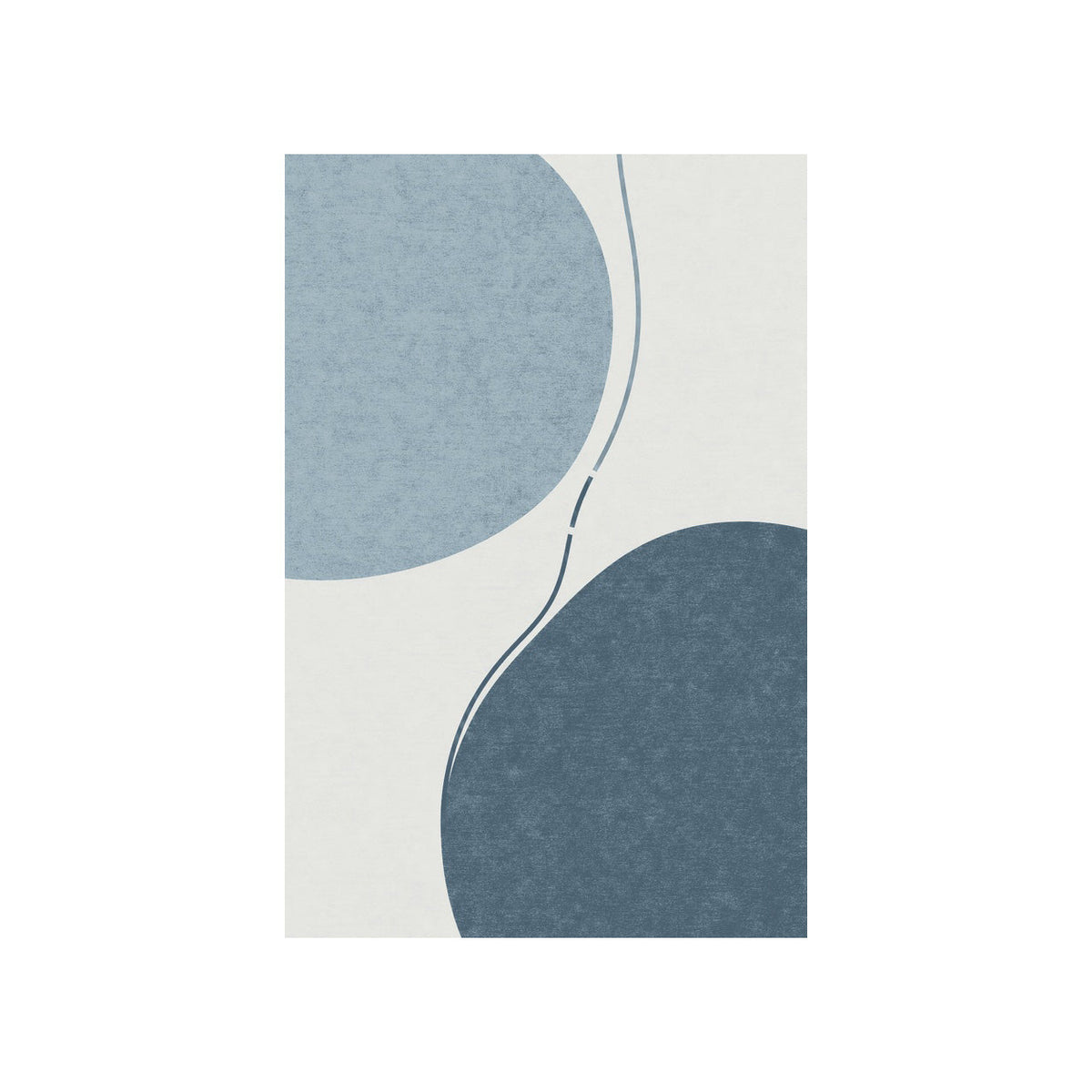 Kartela Balance washable abstract modern area rug in Blue, flat product view on a white background
