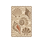 Kartela Seashell washable coastal seashell area rug in Beige, flat product view on a white background