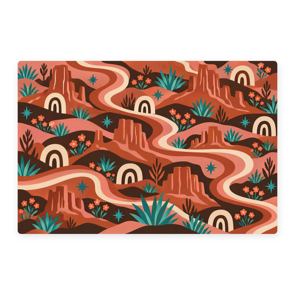 Desert Ribbon Rodeo western desert bath mat full design