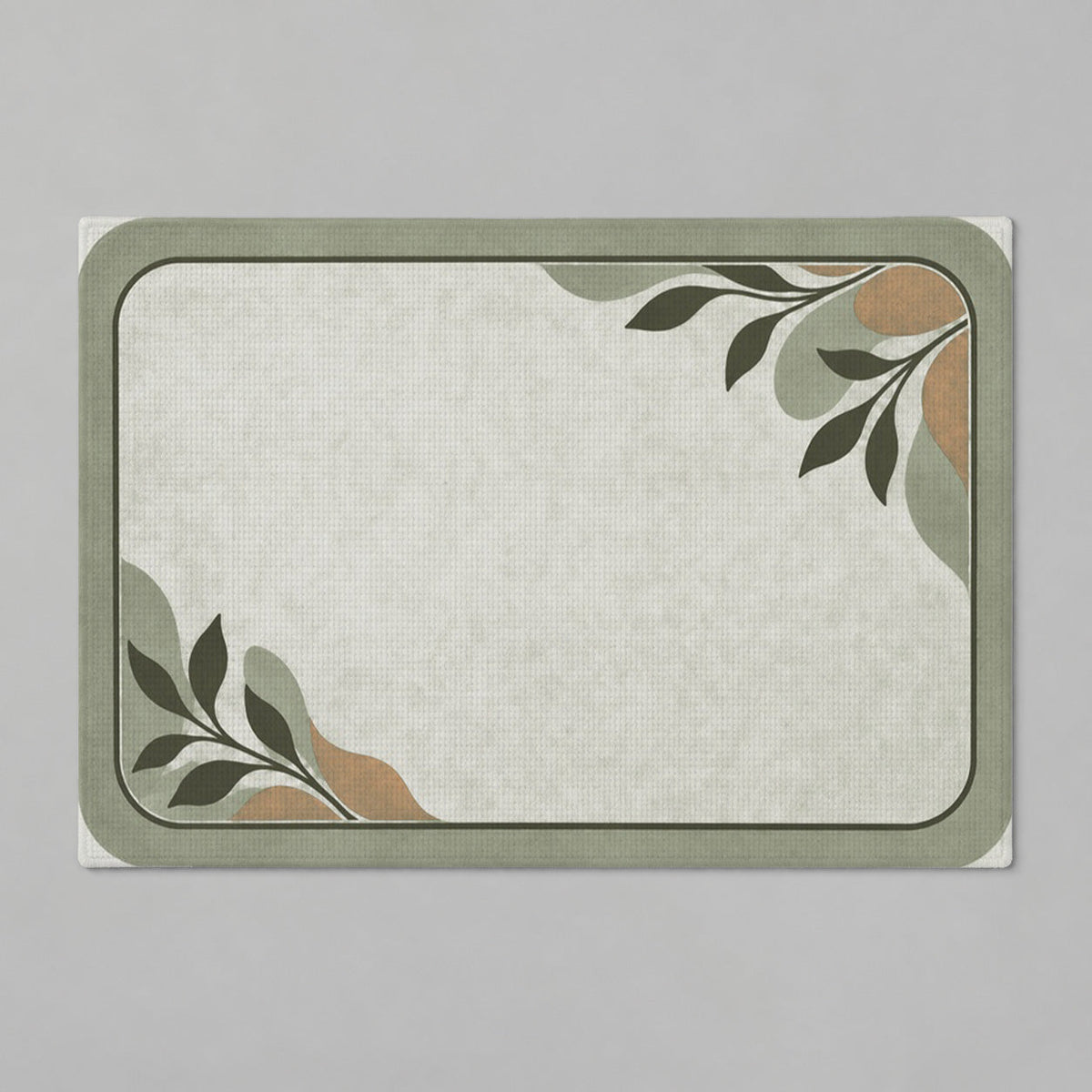 Kartela Diatomite washable stone-look bath mat in Sage Green, flat product view on a gray background