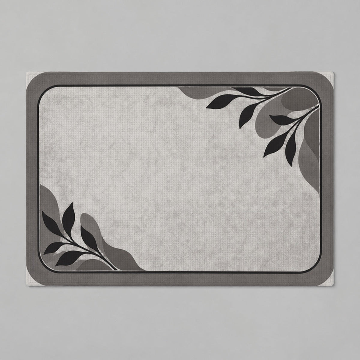 Kartela Diatomite washable stone-look bath mat in Charcoal, flat product view on a gray background