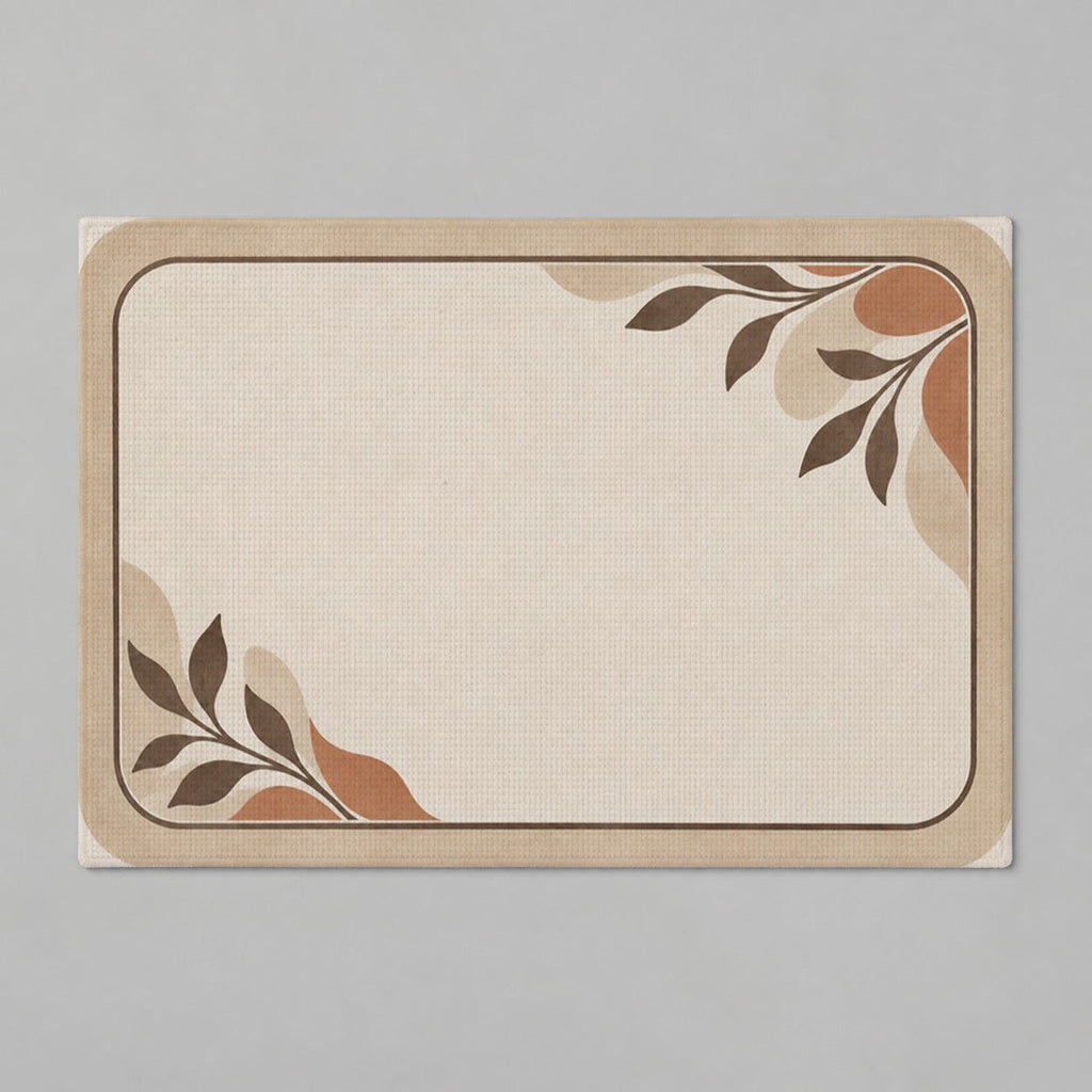 Kartela Diatomite washable stone-look bath mat in Beige, flat product view on a gray background
