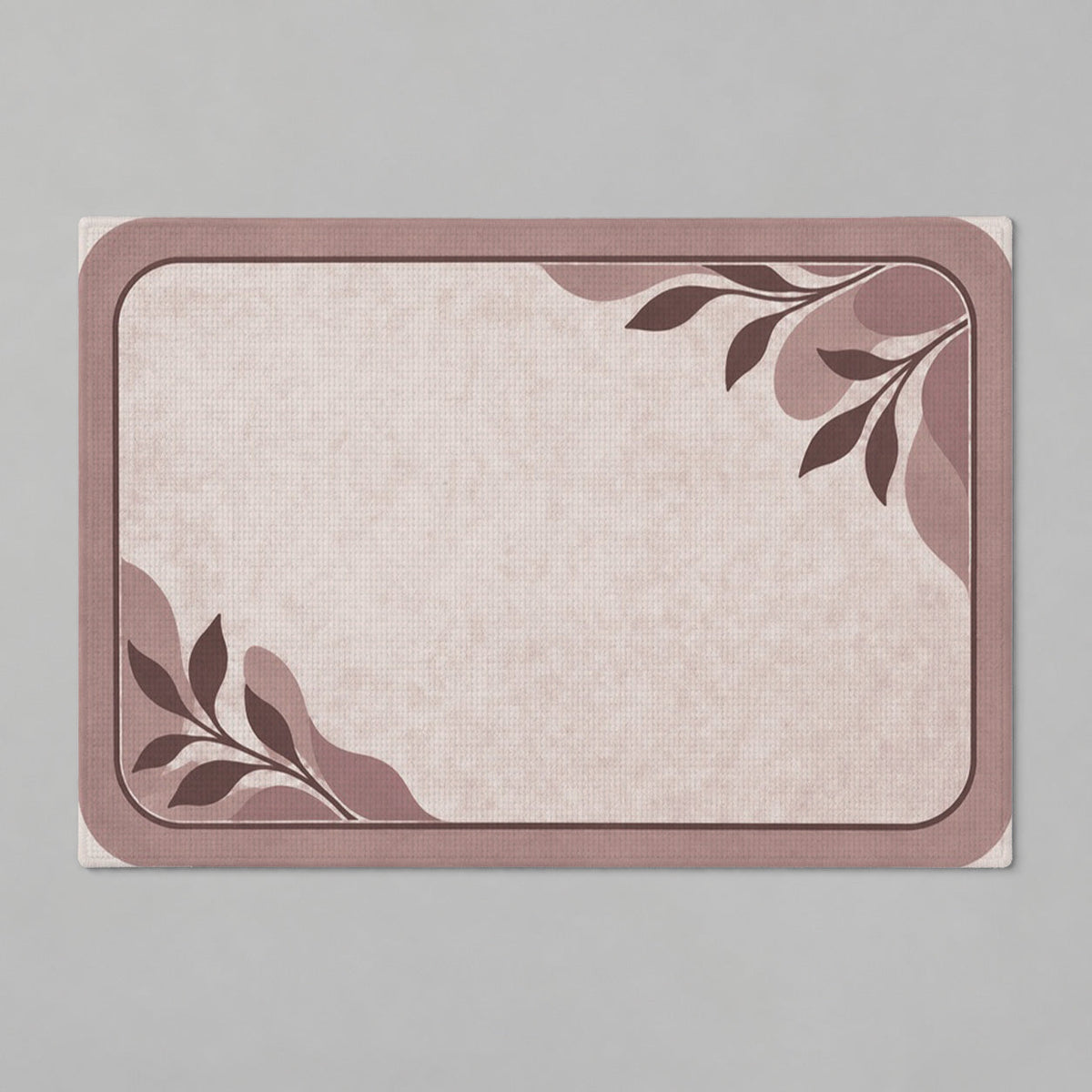 Kartela Diatomite washable stone-look bath mat in Dusty Rose, flat product view on a gray background
