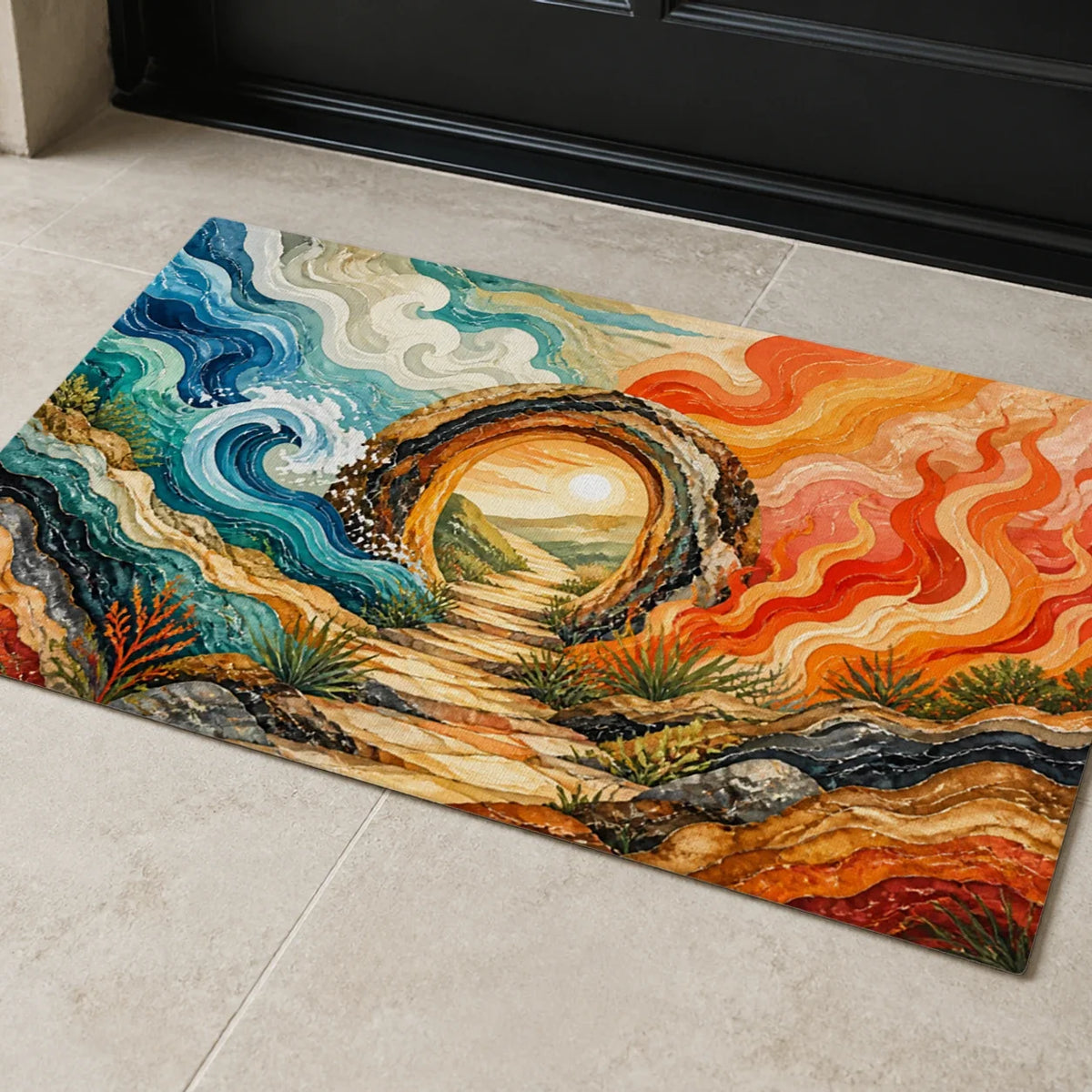 Earthfire Gate Elemental doormat mockup view 2