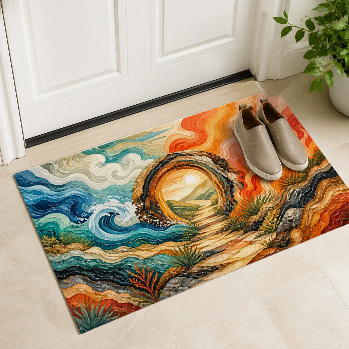 Earthfire Gate Elemental doormat mockup view 3