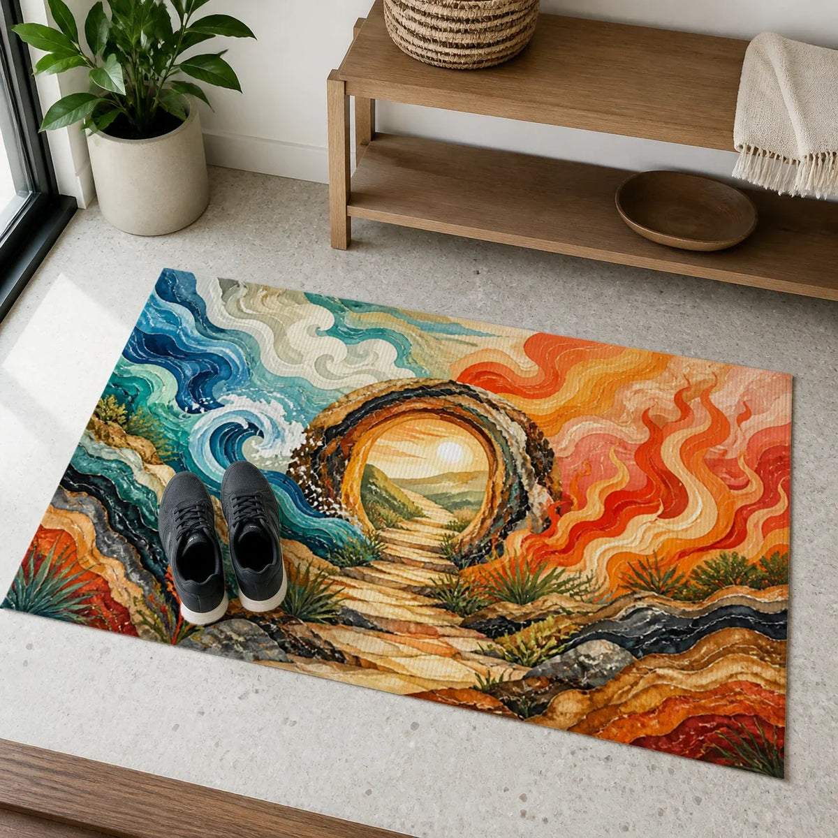 Earthfire Gate Elemental doormat mockup view 4