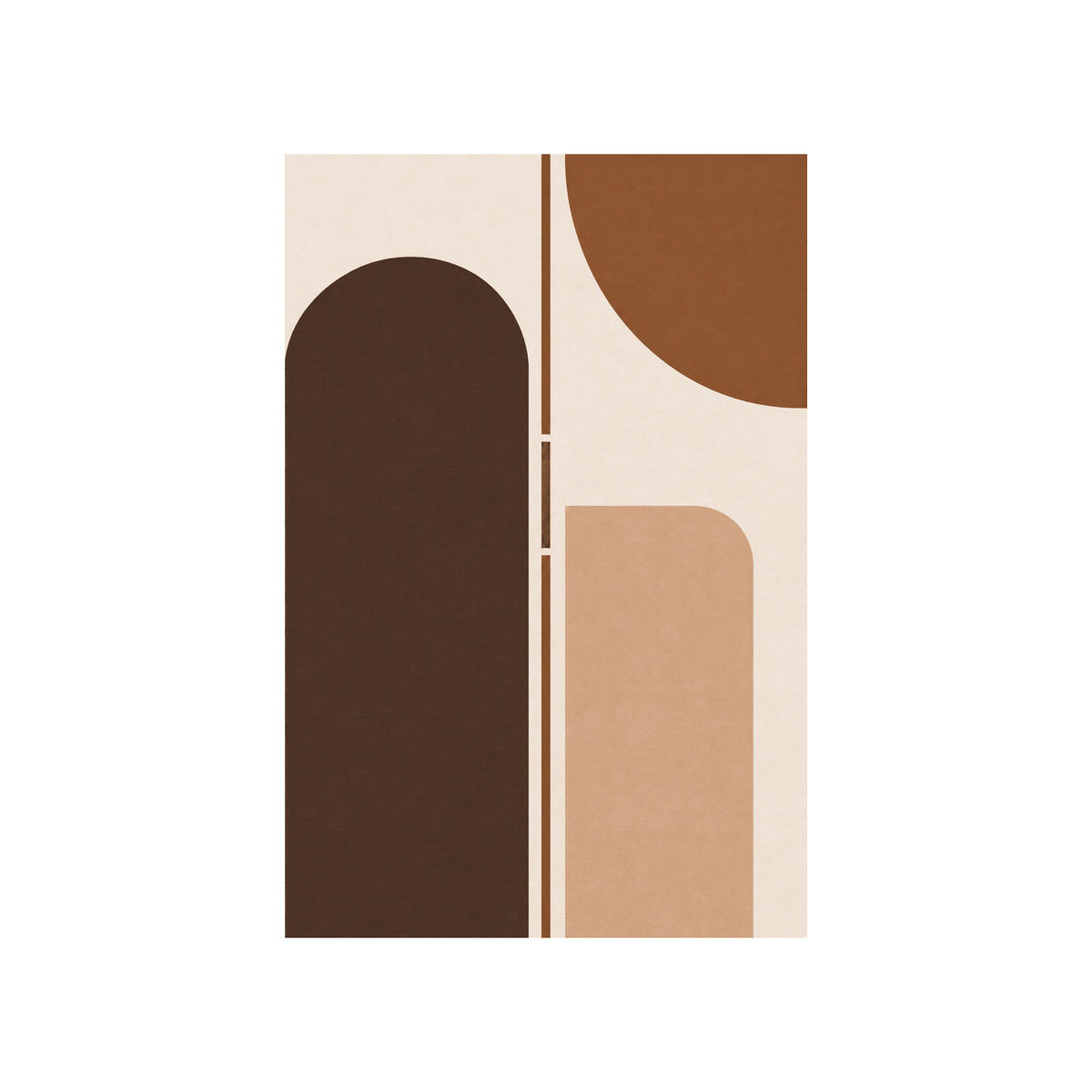 Kartela Axis washable modern arch area rug in Copper, flat product view on a white background