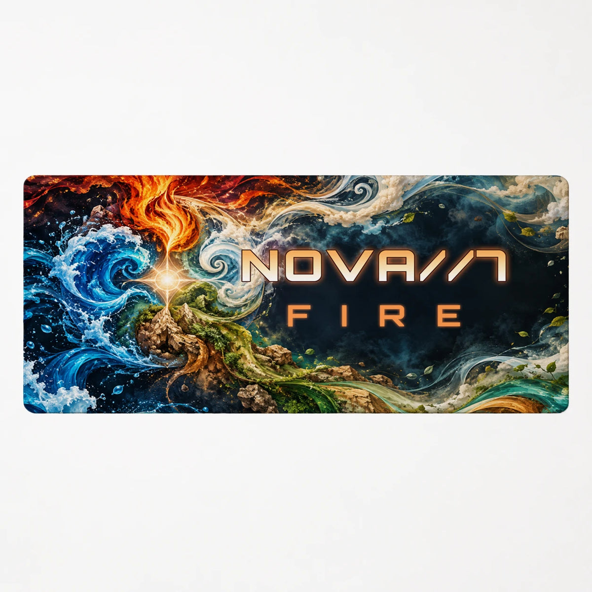 Personalized Element Core Gaming Deskmat with sample personalization