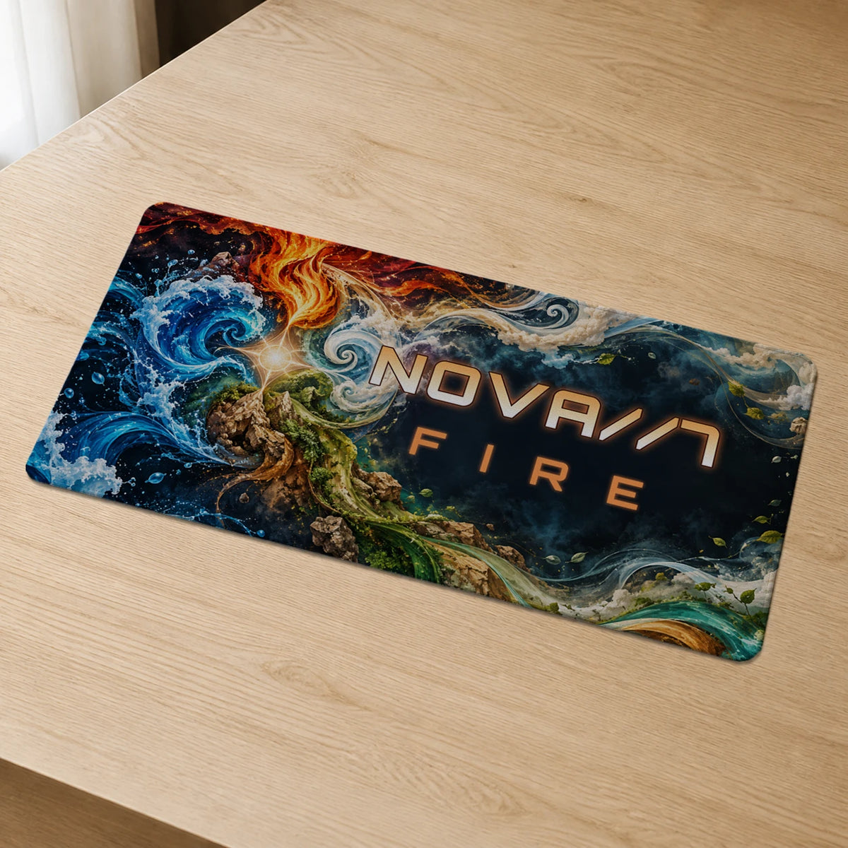 Personalized Element Core Gaming Deskmat with sample personalization