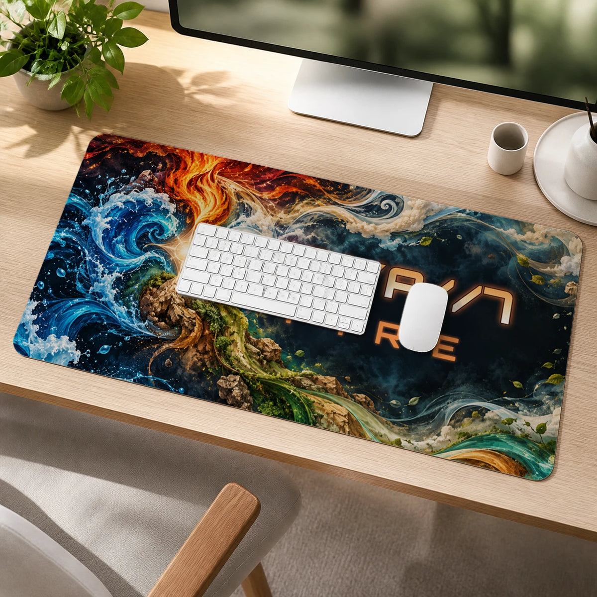 Personalized Element Core Gaming Deskmat with sample personalization