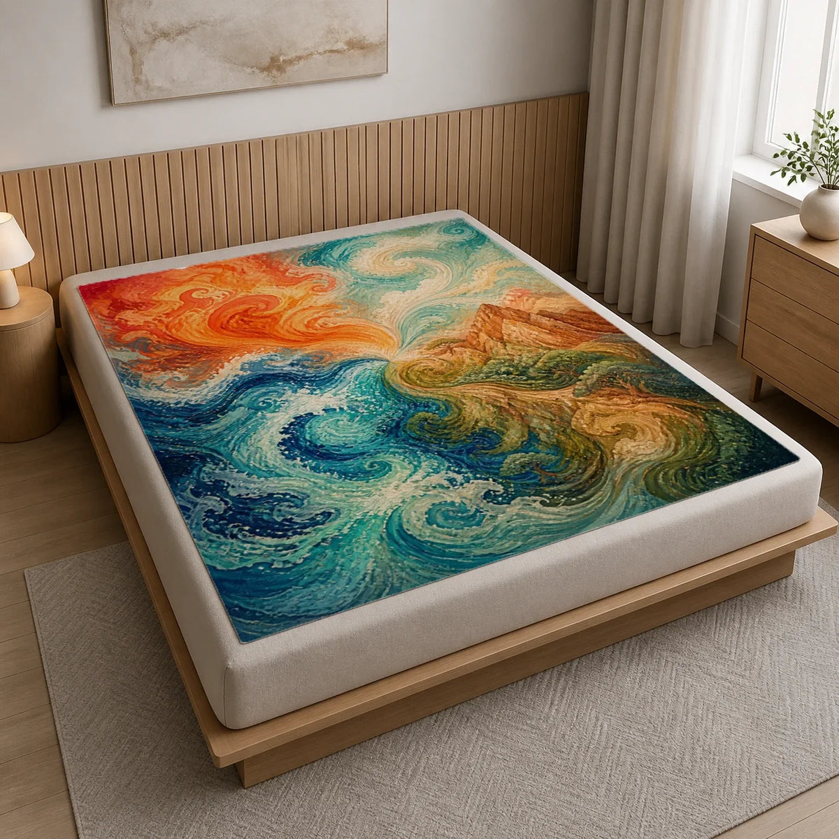 Elemental Harmony Elemental fleece blanket mockup view 3
