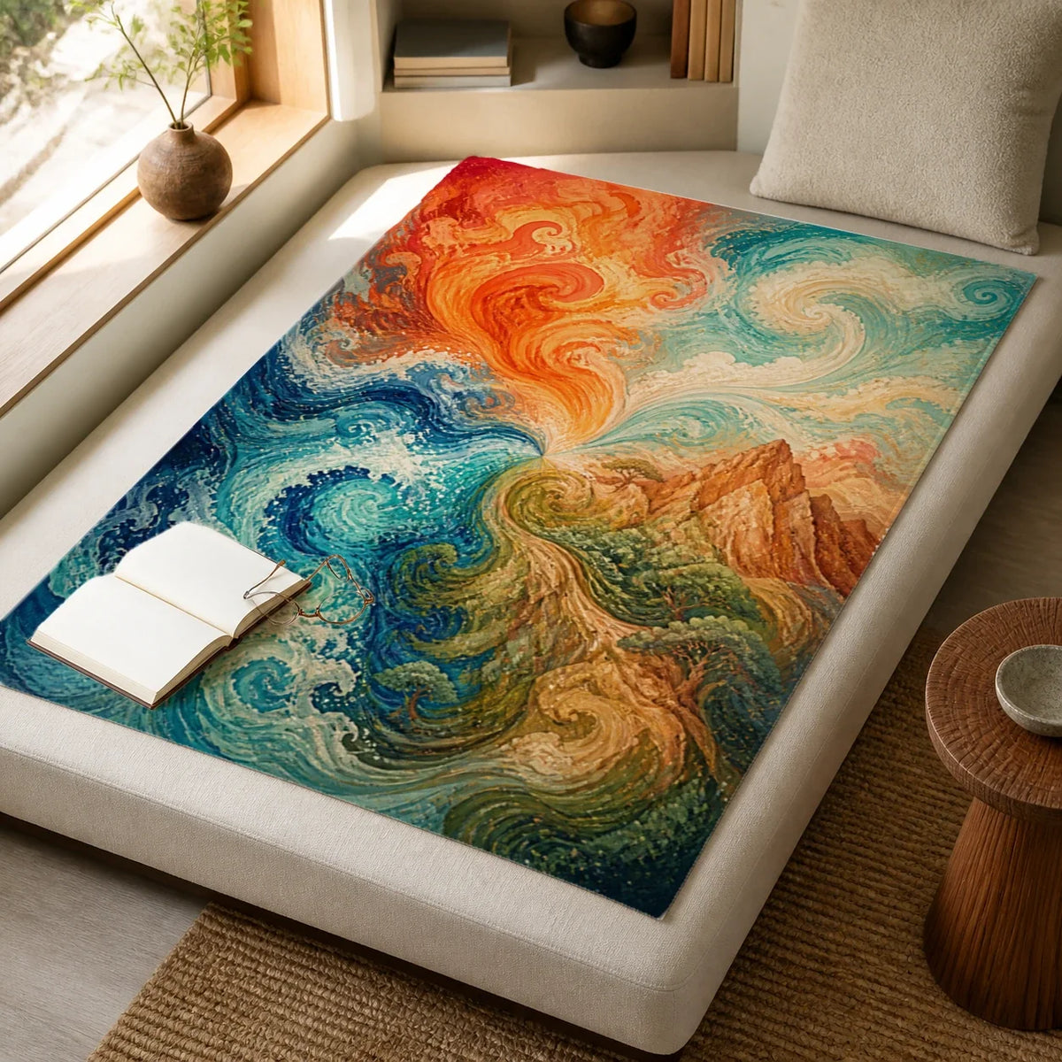 Elemental Harmony Elemental fleece blanket mockup view 4
