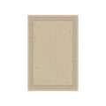 Kartela Weathered Line washable distressed bordered area rug in Beige, flat product view on a white background