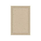 Kartela Weathered Line washable distressed bordered area rug in Beige, flat product view on a white background